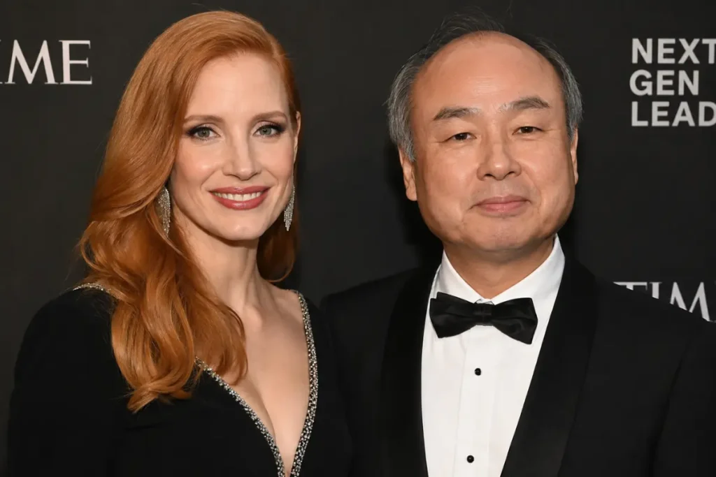 Jessica Chastain and Masayoshi Son